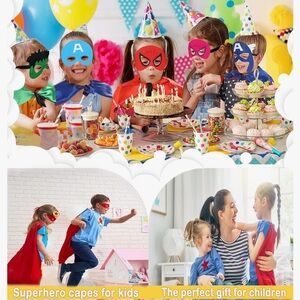 Superhero Party Masks and Capes Set for Kids